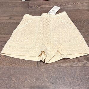 Zara Cream Eyelet Lace High-Waist Skort